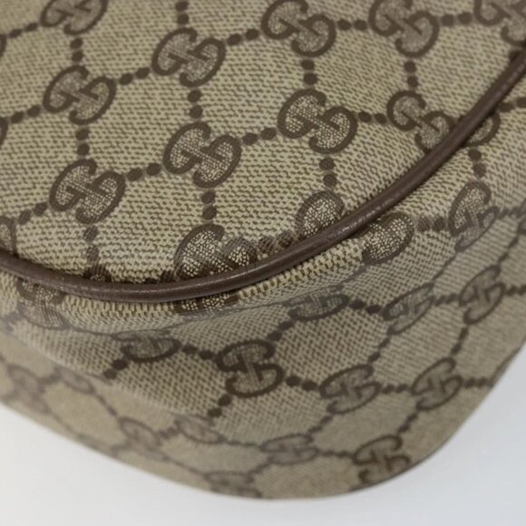 GUCCI GG Canvas Web Sherry Line Shoulder Bag PVC Leather Beige Red Auth 146151 - Picture 4 of 16